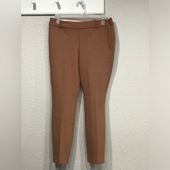 J.Crew Minnie Pants Size 0 Camel Brown Wool Blend Stretch Slim Fit Ankle Trouser - Picture 1 of 5